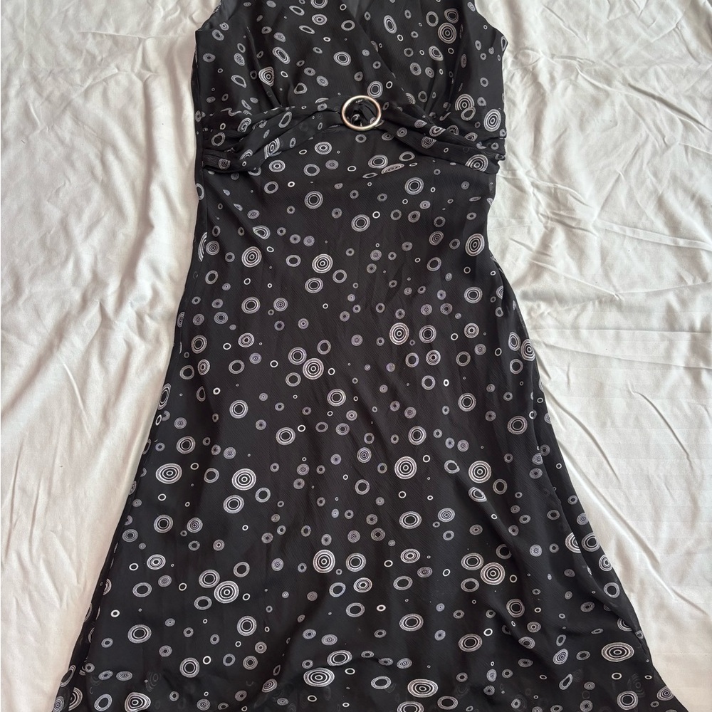 Black Circular Pattern Dress